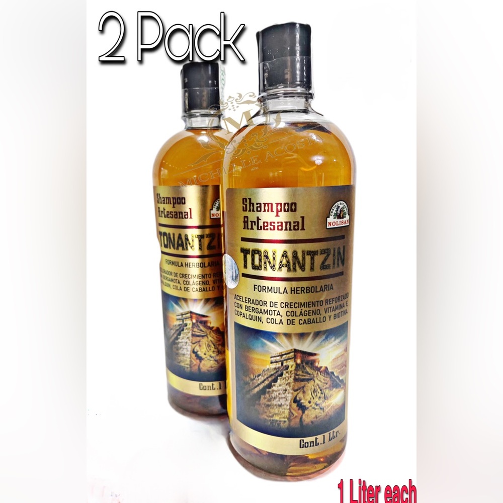 TONANTZIN Hair Growth Shampoo, Rosemary, Bergamot, Walnut & Copalquin, 2X 1L ea